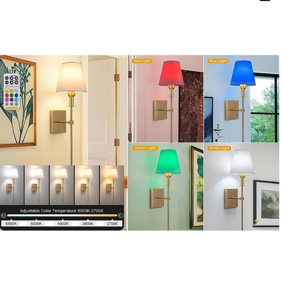 Wall Light Battery Operated Sconce Set Of 2 - Picture 3 of 6